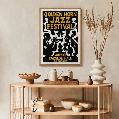 Retro Jazz Festival Poster Print