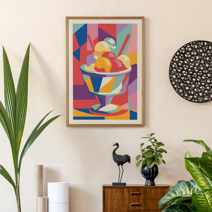 Colorful Geometric Ice Cream Poster