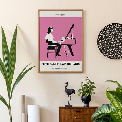 Paris Jazz Festival Pink Minimalist Poster