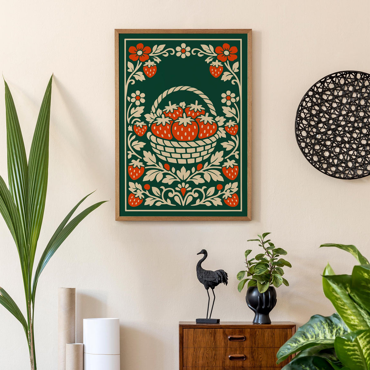 Strawberry Farmhouse Kitchen Art Poster