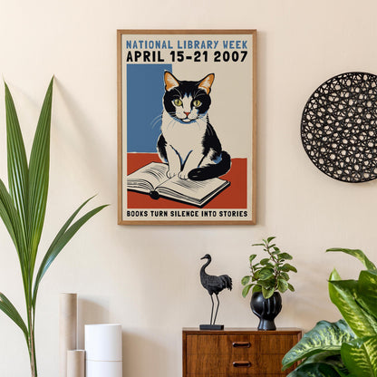 National Library Week Cat Poster