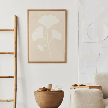 Soft Ginkgo Leaf Poster – Modern Minimalist Wall Art