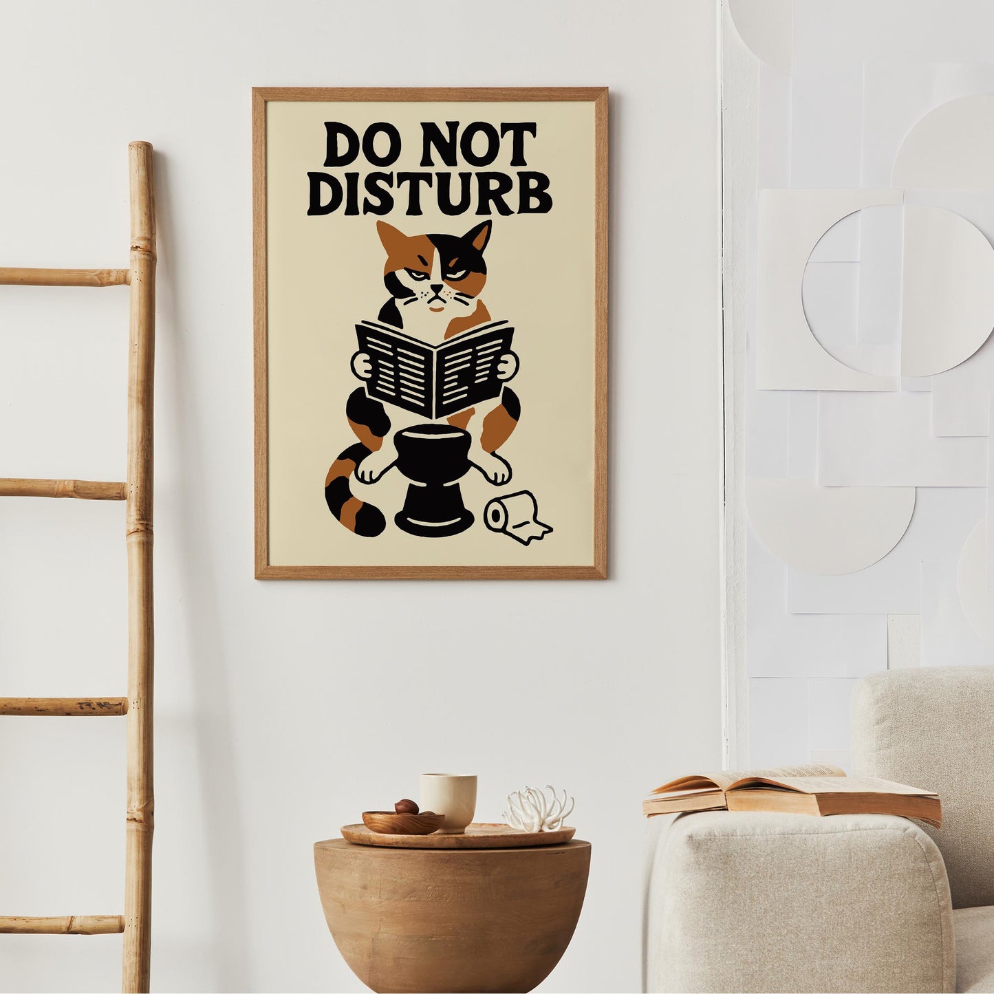 Playful Cat Bathroom Poster