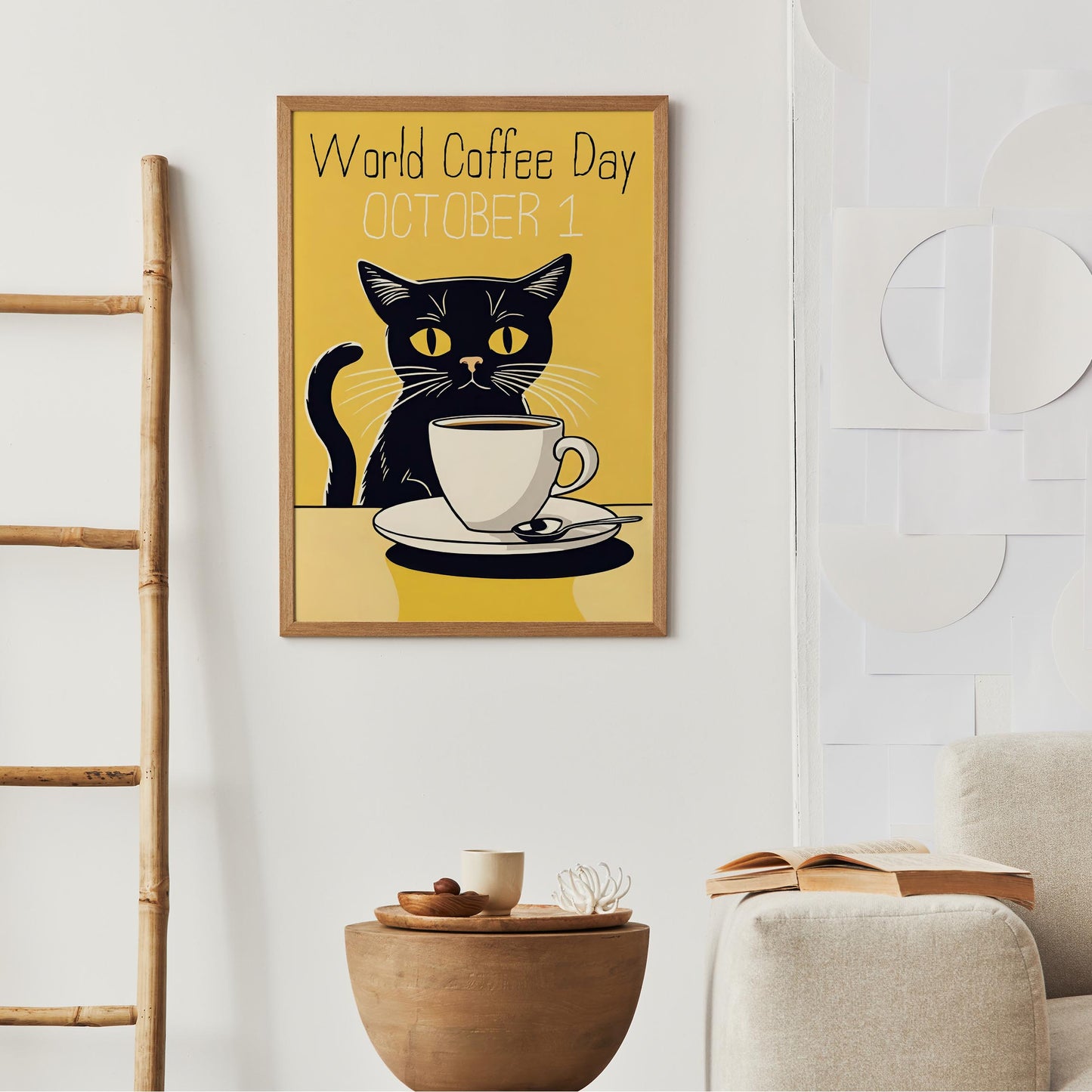 World Coffee Day Cat Poster Print