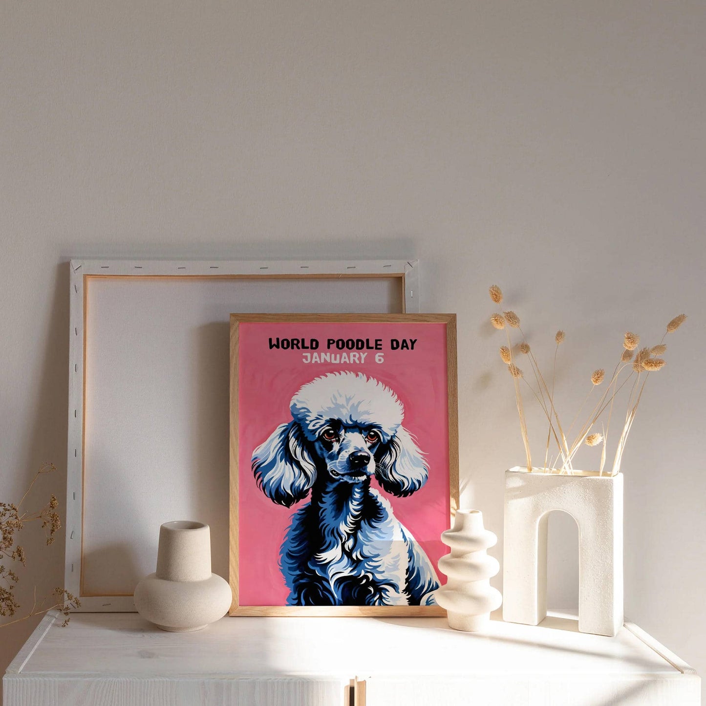World Poodle Day Pink Wall Art