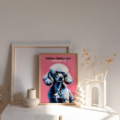 World Poodle Day Pink Wall Art