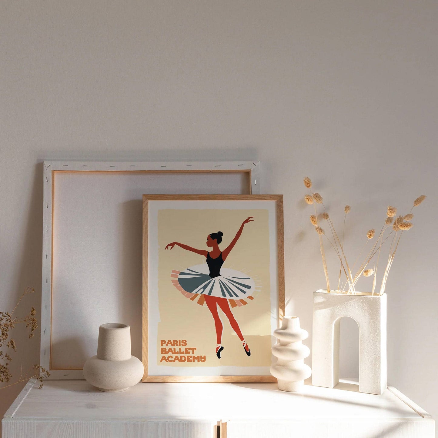 Paris Ballet Academy Retro Art Print