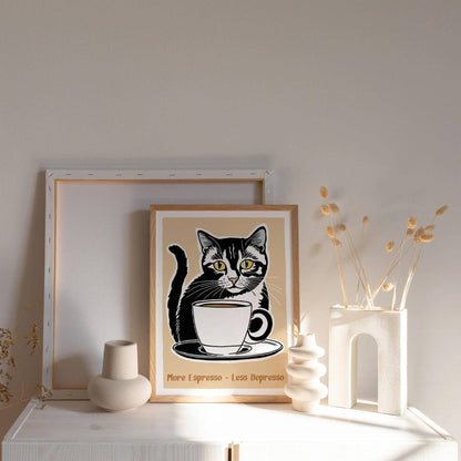 More Espresso Less Depresso Cute Poster