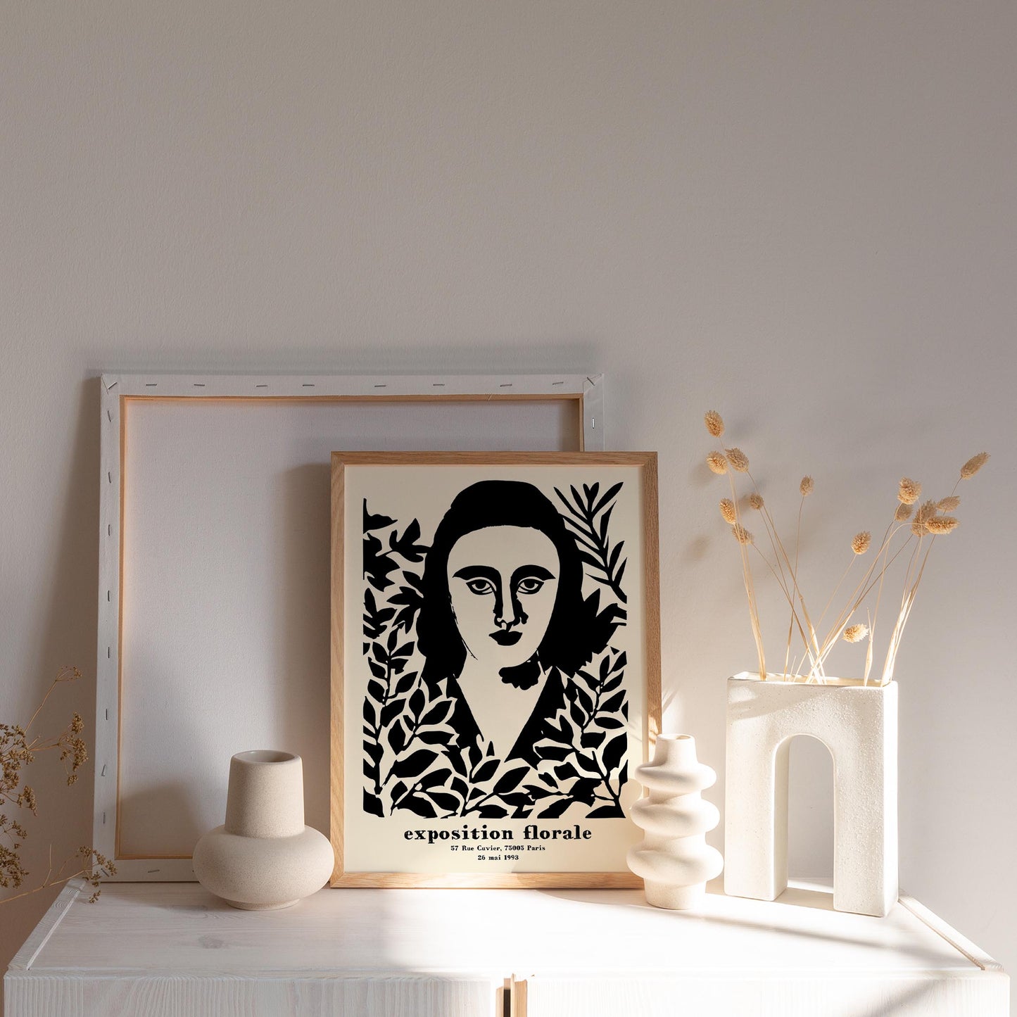 Floral Woman Portrait Wall Print