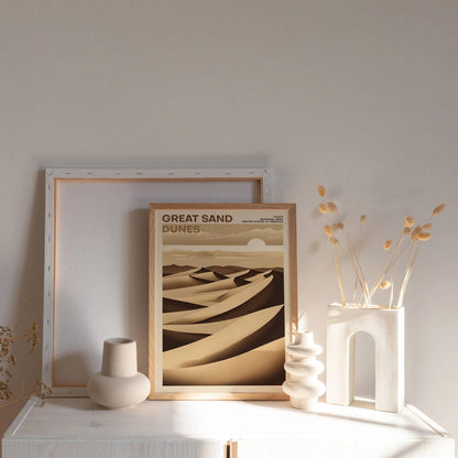 Great Sand Dunes Retro Poster