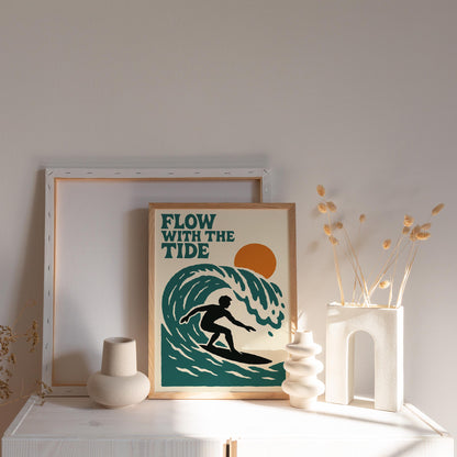 Surfing Wave Poster