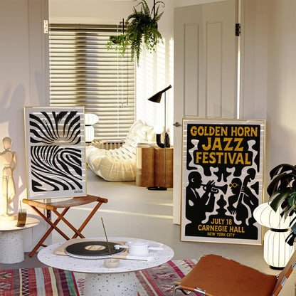 Retro Jazz Festival Poster Print