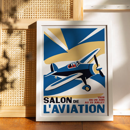 Retro French Aviation Airplane Wall Art