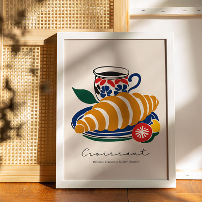 Croissant and Coffee Art Print
