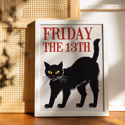Friday the 13th Black Cat Poster Print