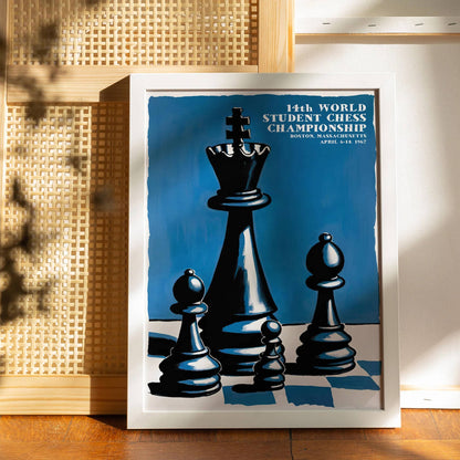 World Student Chess Championship Vintage Poster