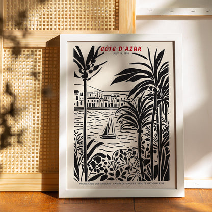 Cote d Azur Vintage Travel Poster
