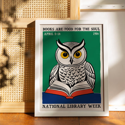 Owl Library Week 1996 Poster Print