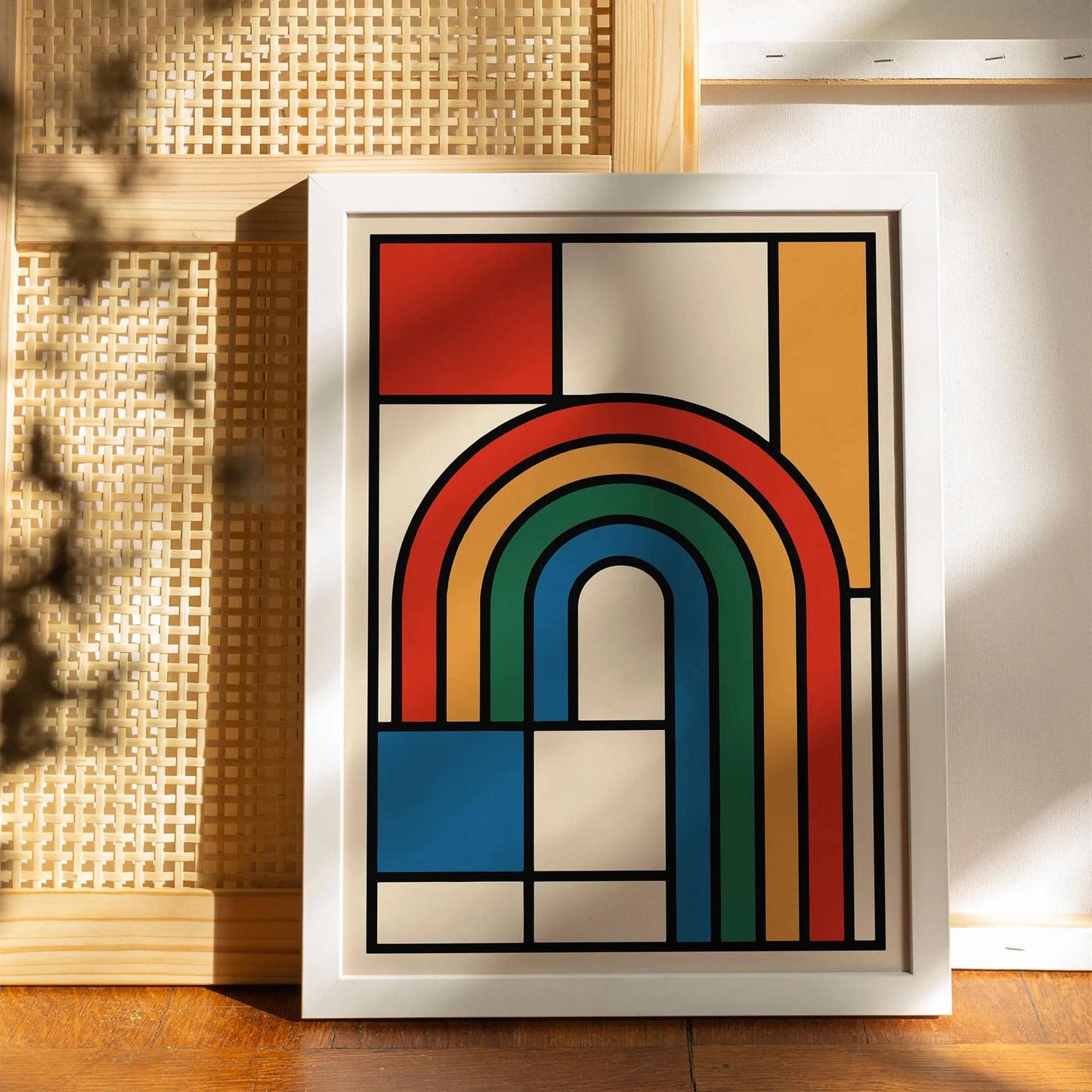 Rainbow Bauhaus Modern Geometric Print 2025