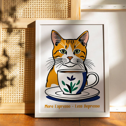More Espresso Less Depresso Wall Art Print