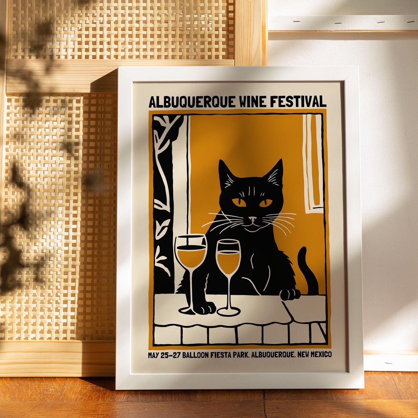 Wine Cat Poster Print