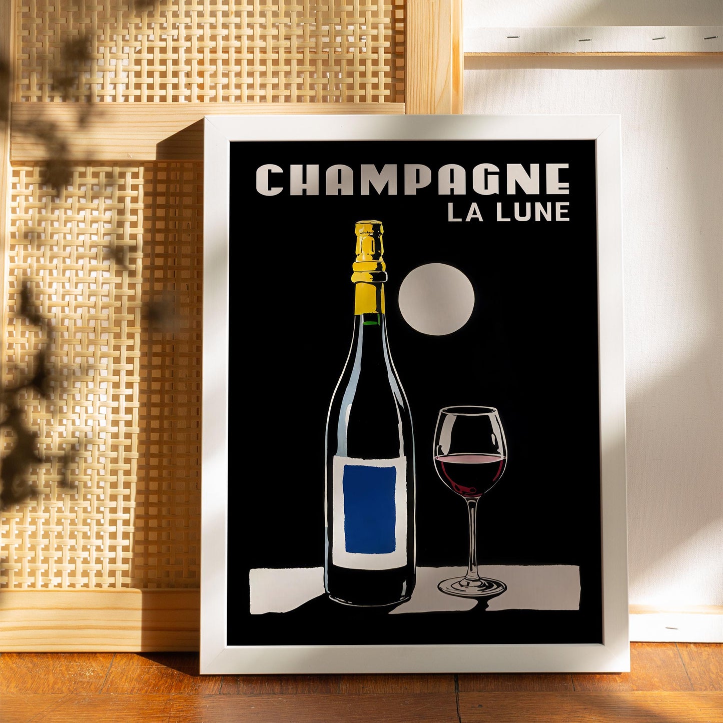 Champagne La Lune Moonlight Art Print