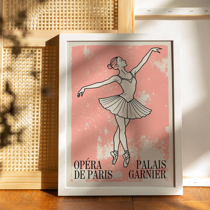 Opera De Paris Retro Ballet Art Print