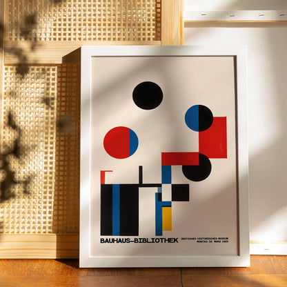 Bauhaus Library Minimal Geometric Poster