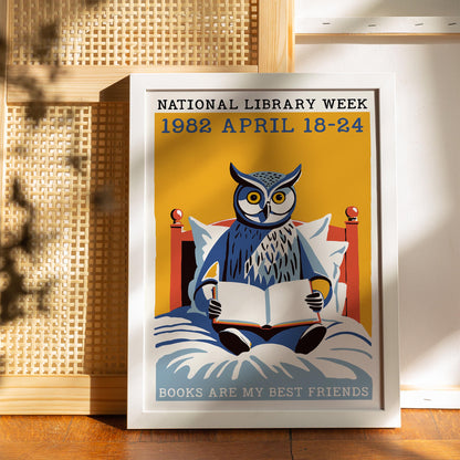 Owl Reading Poster
