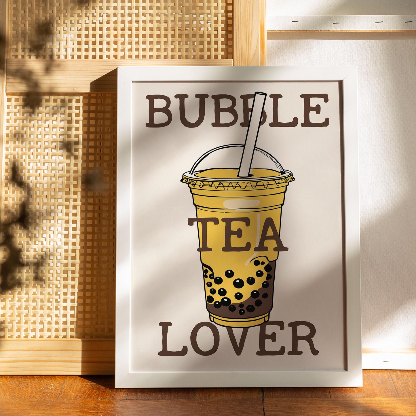 Yellow Bubble Tea Lover Poster