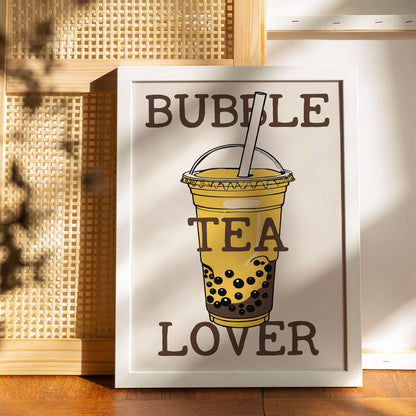 Yellow Bubble Tea Lover Poster
