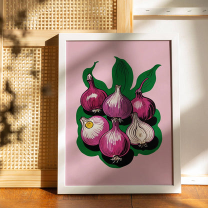 Retro Onions Wall Art Print