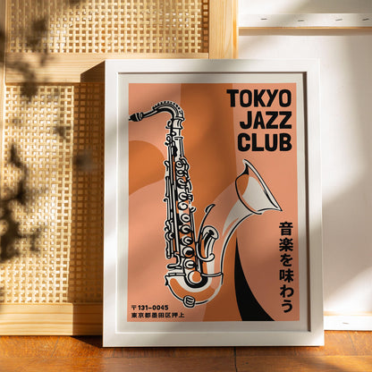 Tokyo Jazz Club Saxophone Wall Art