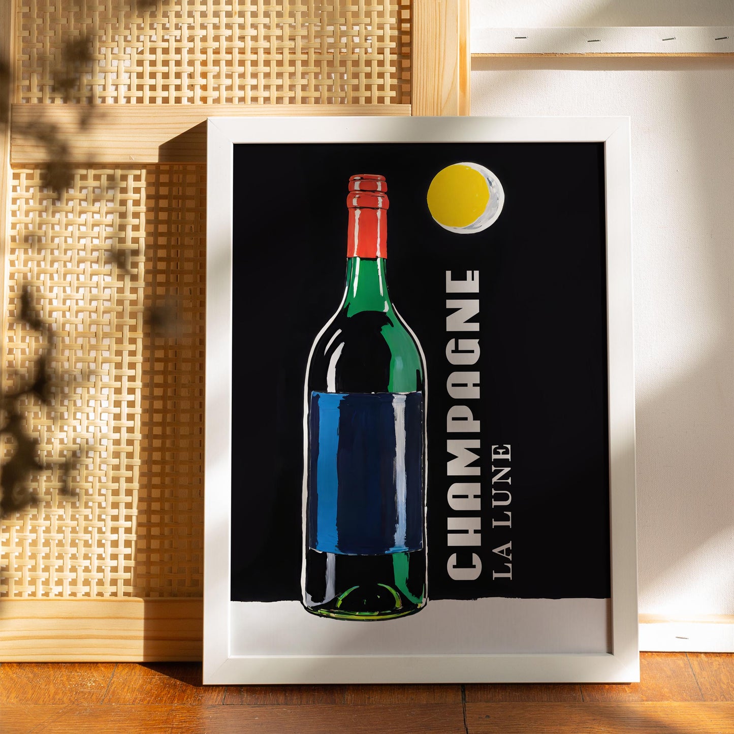Champagne La Lune Bottle Wall Art Print