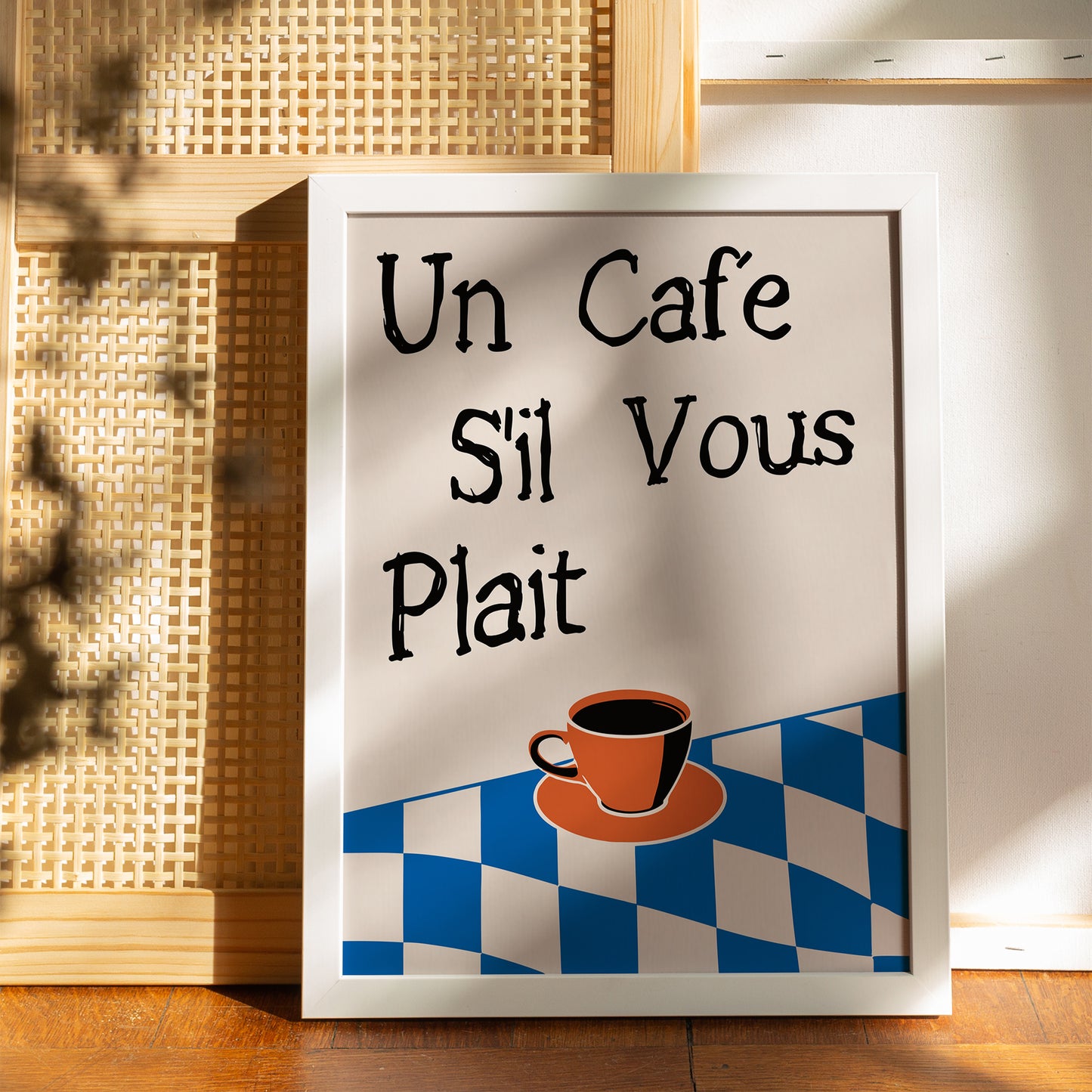 French Coffee Quote Poster