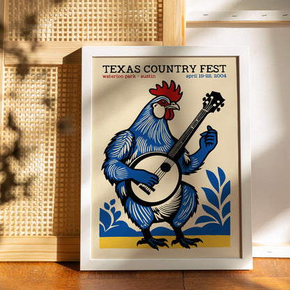 Texas Country Fest Rooster Poster Print
