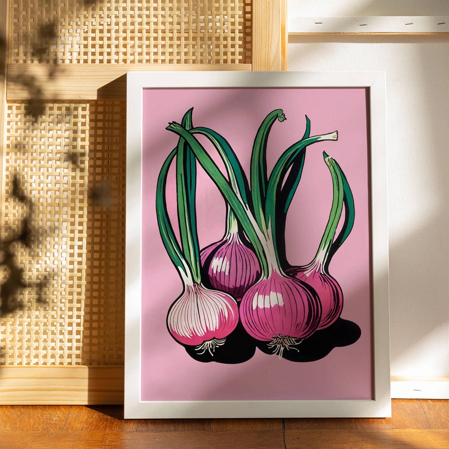 Red Onions Retro Wall Art