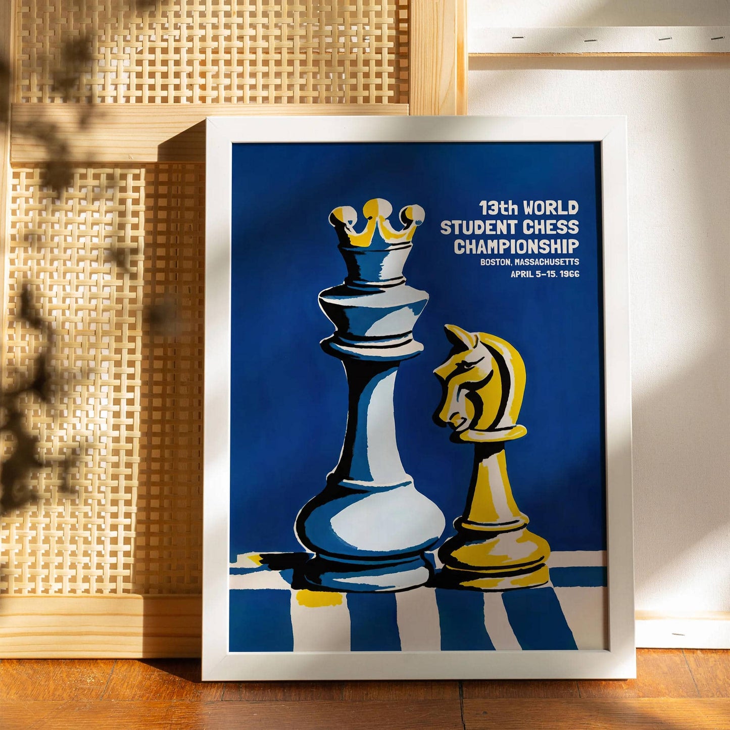 Vintage Chess Pieces Poster 1966