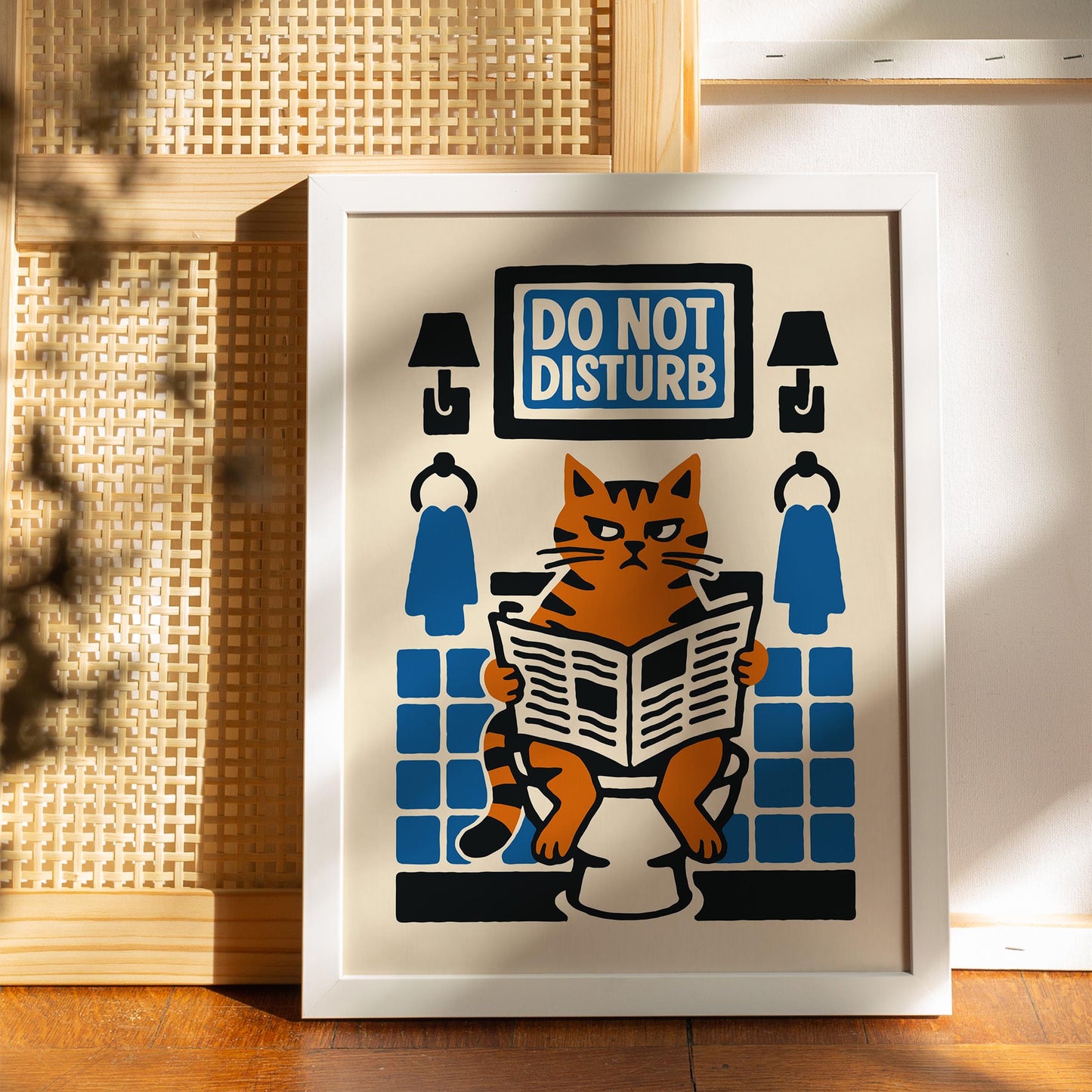 Bathroom Break Cat Poster