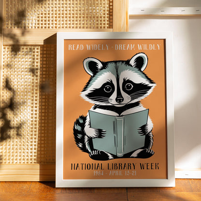 National Library Week Raccoon Print