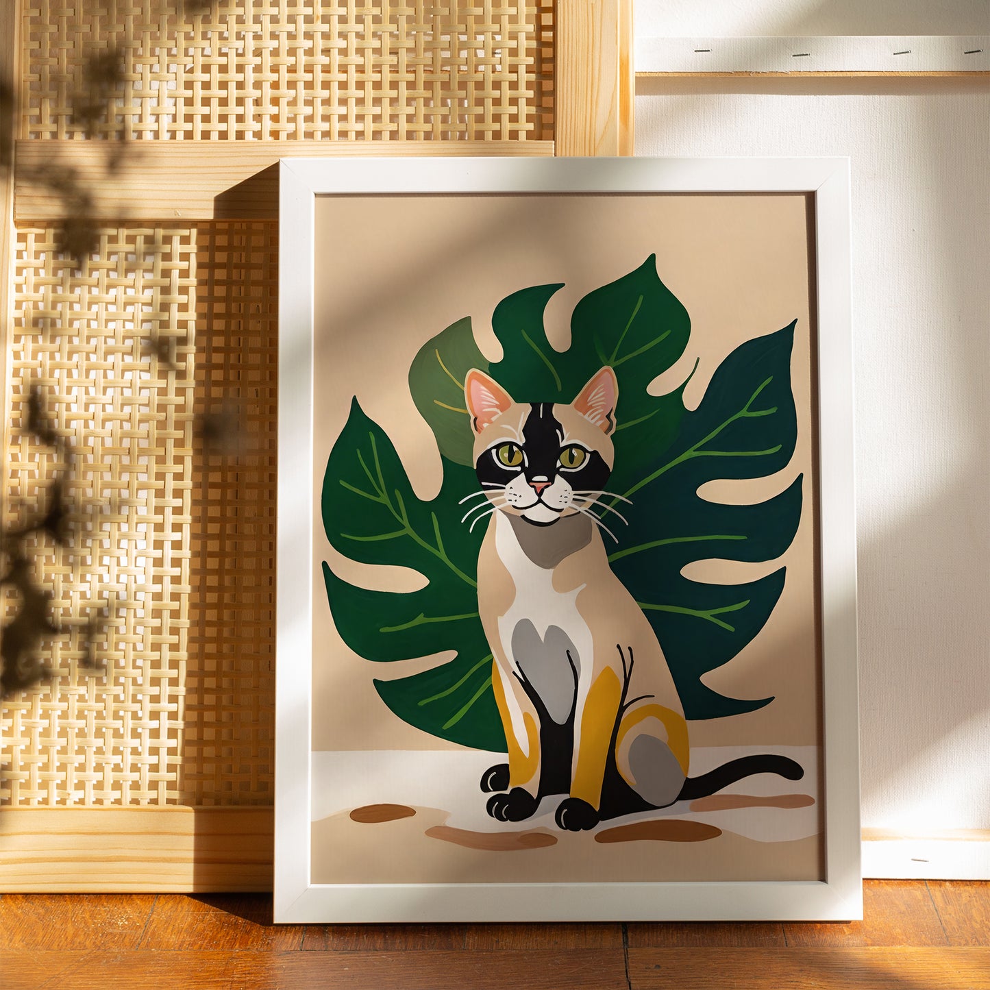 Monstera Cat - Wall Art Print