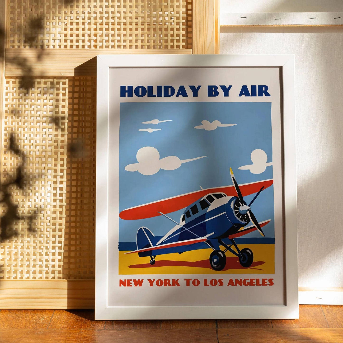 Holiday By Air - Vintage Airline Poster