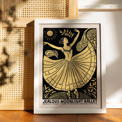 Jealous Moonlight Ballet Retro Poster