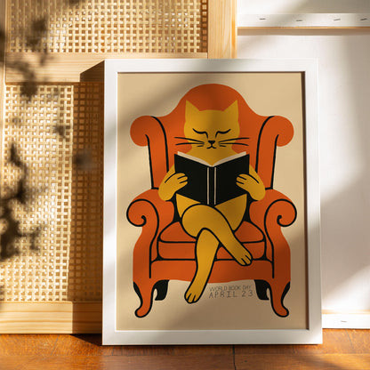 Reading Cat Wall Art