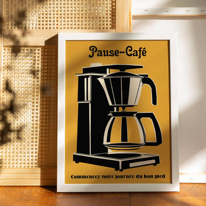 French Coffee Maker Retro Poster