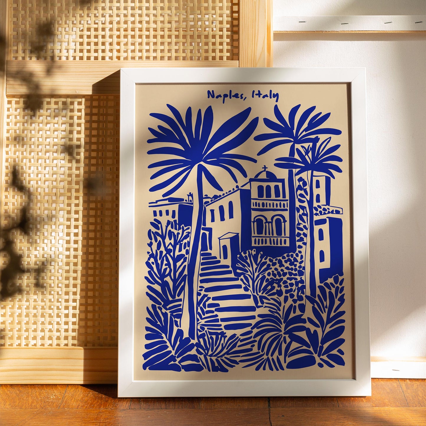 Naples Italy Blue Travel Poster