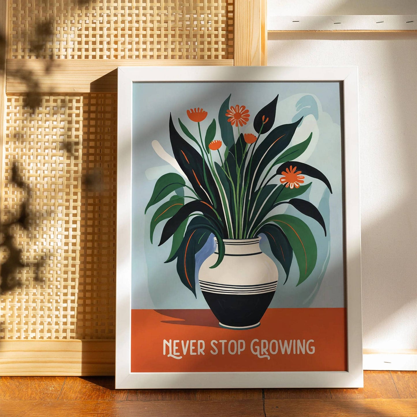 Never Stop Growing Floral Poster