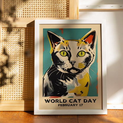 World Cat Day Vintage Print