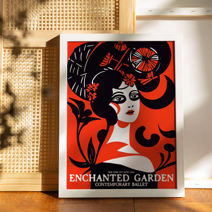 NYC Enchanted Garden Ballet Retro Poster