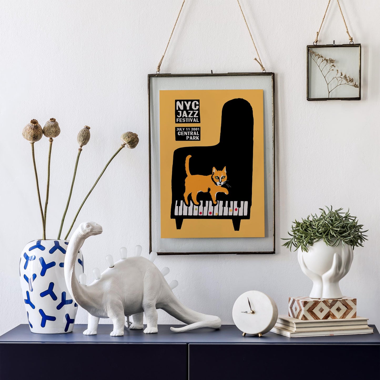 NYC Jazz Festival Cat Piano Poster Print